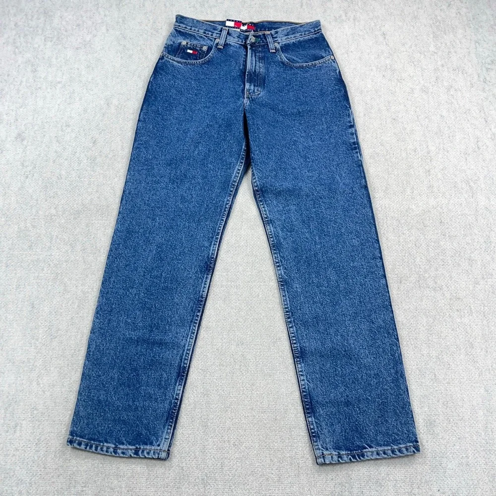 Vintage Tommy Hilfiger Jeans Women 4 Relaxed Fit Straight Baggy 90s Deadstock